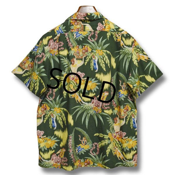 画像3: 90's【ビンテージ】【ラルフローレン】POLO ralph lauren【viscose(レーヨン)】緑×花柄【アロハシャツ】レーヨンシャツ【サイズL】  (3)