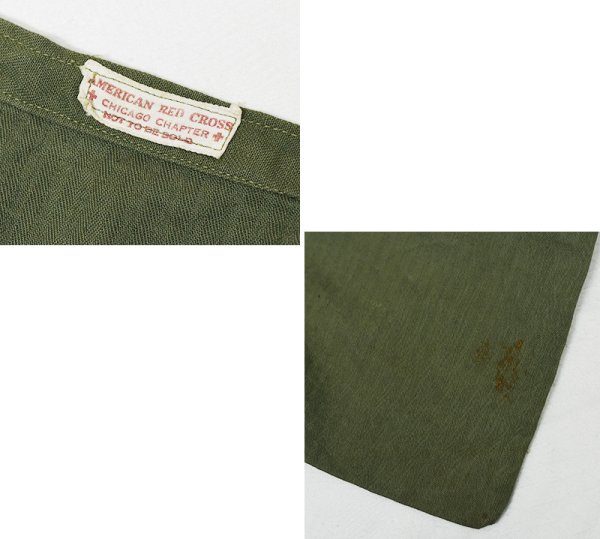 画像2: 40's〜【ビンテージ】【米軍】【red cross】アメリカンレッドクロス HBT 【エプロンバッグ】 【レッドクロス】  (2)