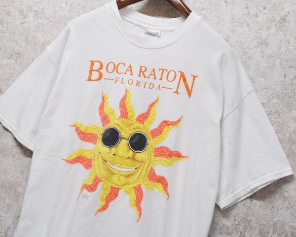 画像4: 【ビンテージ】【Hanes】ヘインズ【BOCA RATON FLORIDA】ボカ・ラトン【太陽】プリント【Tシャツ】【サイズXL】  (4)