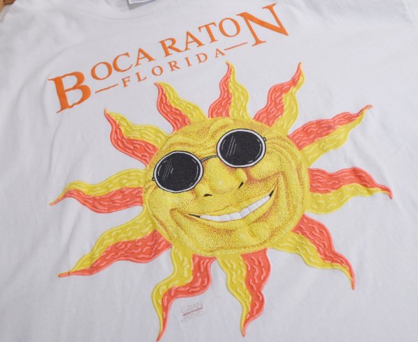 画像3: 【ビンテージ】【Hanes】ヘインズ【BOCA RATON FLORIDA】ボカ・ラトン【太陽】プリント【Tシャツ】【サイズXL】  (3)