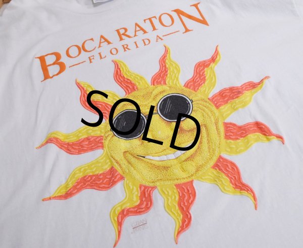 画像3: 【ビンテージ】【Hanes】ヘインズ【BOCA RATON FLORIDA】ボカ・ラトン【太陽】プリント【Tシャツ】【サイズXL】  (3)