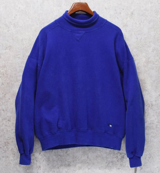 画像1: 90's【USA製】【RUSSELL】ラッセル 【ビンテージ】青【無地】前V【タートルネックスウェット】【サイズXL】  (1)