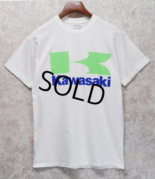 画像2: 【ビンテージ】【Hanes】ヘインズ【Kawasaki】カワサキ フライングK【白】【Tシャツ】【サイズＭ】  (2)