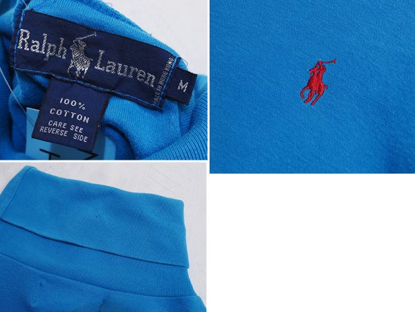 画像2: 【ラルフローレン】POLO RALPH LAUREN【水色】【タートルネックロンT】【サイズM】  (2)