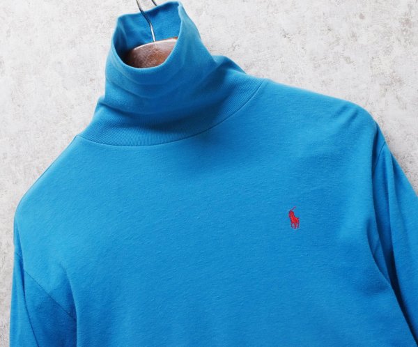 画像4: 【ラルフローレン】POLO RALPH LAUREN【水色】【タートルネックロンT】【サイズM】  (4)