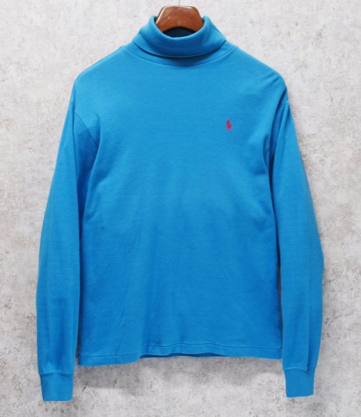 画像1: 【ラルフローレン】POLO RALPH LAUREN【水色】【タートルネックロンT】【サイズM】  (1)
