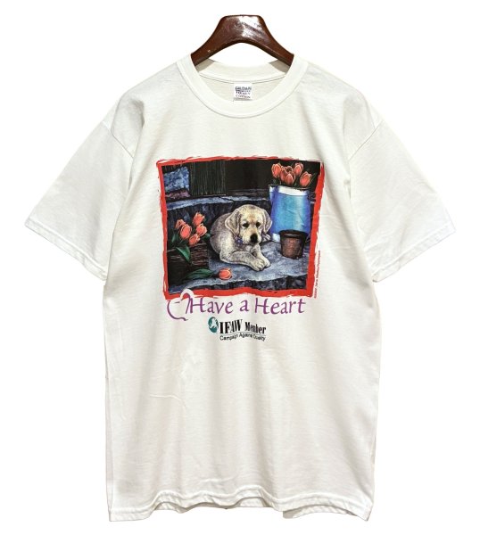 画像1: 【GILDAN】【ギルダン】Have a heart 子犬 プリント【国際動物福祉基金】IFAW【白】【Tシャツ】【サイズL】  (1)