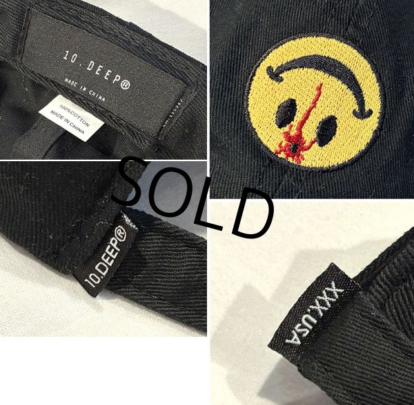画像2: 【ビンテージ】【10DEEP】テンディープ【スマイル】【黒】【キャップ】BBキャップ  (2)