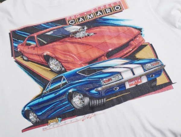 画像4: 【90's~】【USA製】【ビンテージ】【Hanes】ヘインズ【CAMARO】カマロ【白】車 イラスト【Tシャツ】【サイズL】  (4)