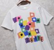 画像1: 【ビンテージ】USA製【SHAPE】【白】幾何学模様 カラフル【グラフィック】アート 【Ｔシャツ】【サイズM】  (1)