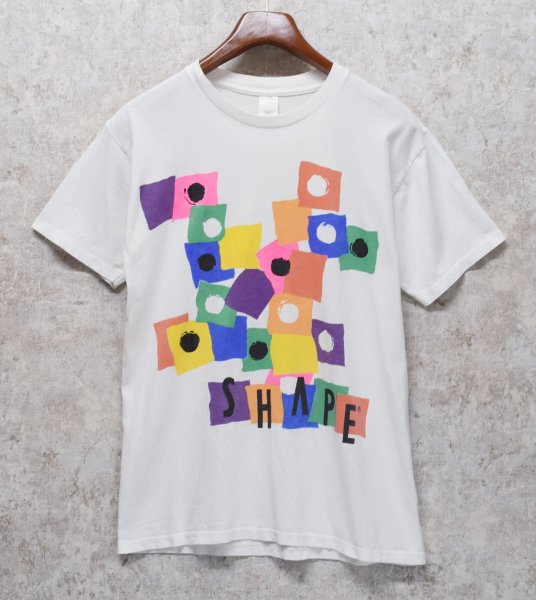 画像3: 【ビンテージ】USA製【SHAPE】【白】幾何学模様 カラフル【グラフィック】アート 【Ｔシャツ】【サイズM】  (3)
