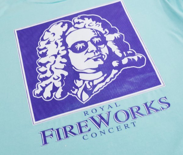 画像3: 【90's】【USA製】【ビンテージ】【Hanes】ヘインズ【バッハ】ROYAL FIREWORKS【水色】【Tシャツ】【サイズL】  (3)