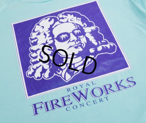 画像3: 【90's】【USA製】【ビンテージ】【Hanes】ヘインズ【バッハ】ROYAL FIREWORKS【水色】【Tシャツ】【サイズL】  (3)