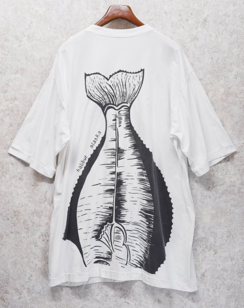 画像5: ビンテージ【BECIK】ヒラメ【白】【前後プリント付き】【Tシャツ】【サイズXL】  (5)