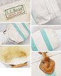 画像2: 【ビンテージ】L.L.bean【L.L.ビーン】【白×水色】【キャンバス】レザーハンドル【トートバッグ】ビーントート  (2)