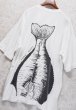 画像4: ビンテージ【BECIK】ヒラメ【白】【前後プリント付き】【Tシャツ】【サイズXL】  (4)