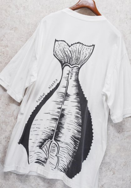 画像4: ビンテージ【BECIK】ヒラメ【白】【前後プリント付き】【Tシャツ】【サイズXL】  (4)
