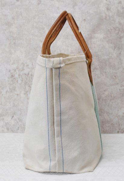 画像5: 【ビンテージ】L.L.bean【L.L.ビーン】【白×水色】【キャンバス】レザーハンドル【トートバッグ】ビーントート  (5)