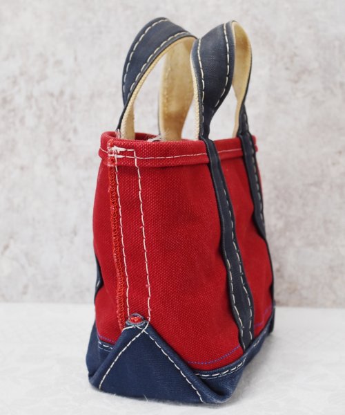 画像6: 80’s【ビンテージ】【L.L.bean】エルエルビーン【赤×紺】【キャンバス】【ミニミニトートバッグ】デラックストート【ビーントート】  (6)
