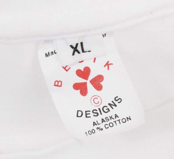画像2: ビンテージ【BECIK】ヒラメ【白】【前後プリント付き】【Tシャツ】【サイズXL】  (2)