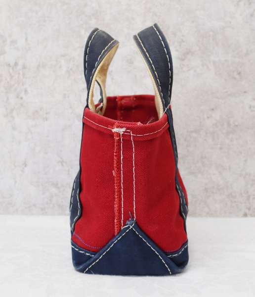 画像4: 80’s【ビンテージ】【L.L.bean】エルエルビーン【赤×紺】【キャンバス】【ミニミニトートバッグ】デラックストート【ビーントート】  (4)