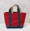 画像1: 80’s【ビンテージ】【L.L.bean】エルエルビーン【赤×紺】【キャンバス】【ミニミニトートバッグ】デラックストート【ビーントート】  (1)