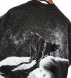 画像5: 【90's】【USA製】【ビンテージ】【Hanes】ヘインズ【オオカミ】プリント【黒ｘ白総柄】【Tシャツ】【サイズXL】  (5)