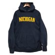 画像1: 80's USA製【チャンピオン】【Champion】【MICHIGAN】ミシガン大学【プリント】カレッジ 紺【リバースウィーブパーカー】【サイズXL】  (1)