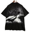 画像4: 【90's】【USA製】【ビンテージ】【Hanes】ヘインズ【オオカミ】プリント【黒ｘ白総柄】【Tシャツ】【サイズXL】  (4)
