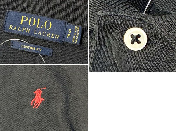 画像2: POLO ralph lauren【ラルフローレン】ビンテージ【CUSTOM FIT】【カスタムフィット】【黒】無地【ポロシャツ】【サイズS】  (2)