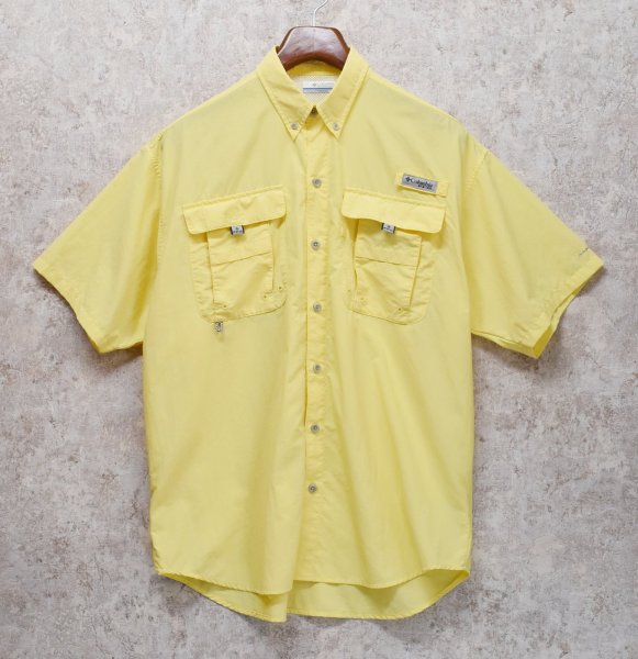 画像1: 【コロンビア】【Columbia】ビンテージ【PFG】黄色【ボタンダウン】フィッシング【半袖シャツ】【サイズM】  (1)