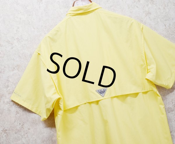 画像4: 【コロンビア】【Columbia】ビンテージ【PFG】黄色【ボタンダウン】フィッシング【半袖シャツ】【サイズM】  (4)