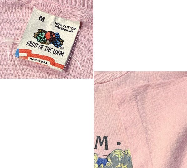 画像2: 90's【USA製】 ビンテージ【FRUIT OF THE LOOM 】フルーツオブザルーム【ヨセミテ】トゥオルミ・メドウス 【ピンク】【 Tシャツ】【サイズM】  (2)