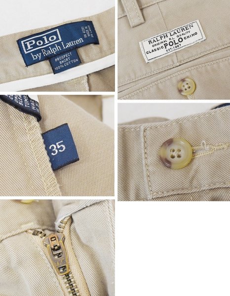 画像2: 90's~【ビンテージ】【POLO RALPH LAUREN】ラルフローレン【ベージュ】PROSPECT SHORT【ショートパンツ】【短パン】【コットンショーツ】【W３５】  (2)