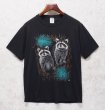 画像1: 【80's】【USA製】【ビンテージ】【JERZEES】ジャージーズ【アライグマ】プリント【黒】【Tシャツ】【サイズL】  (1)