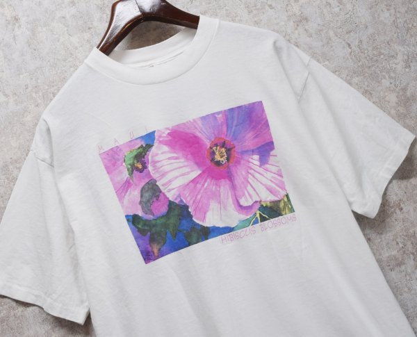 画像1: 【USA製】 ビンテージ【ALL Sports】オールスポーツ【MAUI】マウイ【白】ハイビスカス【 Tシャツ】【サイズXL】  (1)