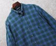 画像3: 90's【ビンテージ】【nautica】【ノーティカ】【緑ｘ紺】チェック ボタンダウンシャツ【サイズL程度】  (3)