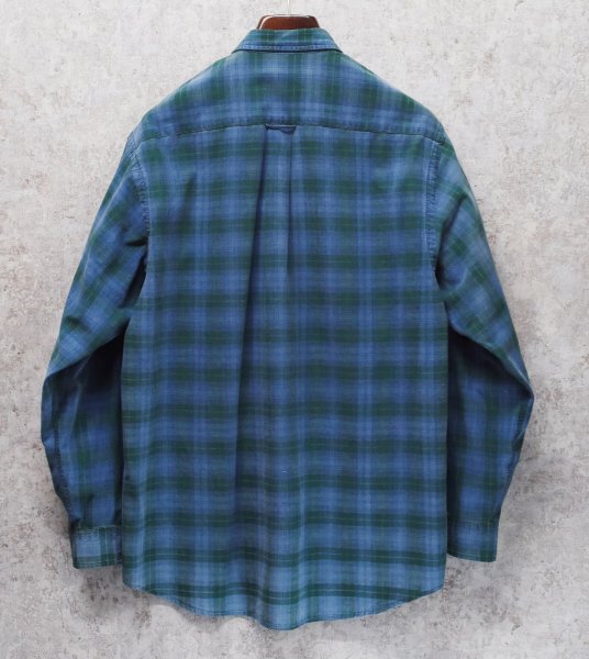 画像4: 90's【ビンテージ】【nautica】【ノーティカ】【緑ｘ紺】チェック ボタンダウンシャツ【サイズL程度】  (4)