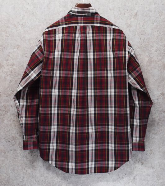 画像4: 【ビンテージ】【ラルフローレン】【POLO ralph lauren】エンジｘ白 チェック柄【BLAIRE】ボタンダウンシャツ【サイズＬ】  (4)