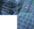 画像2: 90's【ビンテージ】【nautica】【ノーティカ】【緑ｘ紺】チェック ボタンダウンシャツ【サイズL程度】  (2)