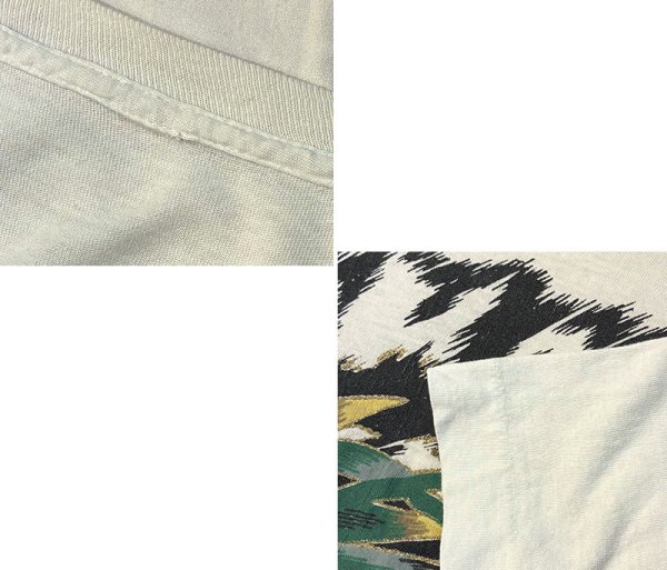 画像2: 【~90's】【ビンテージ】シングルステッチ【トラ】虎【猫】葉っぱ プリント【Ｔシャツ】【サイズXL程度】  (2)