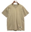 画像1: 90’s【Russell】【ラッセル】プロコットン【ベージュ】無地 前V【Tシャツ】【サイズM】  (1)