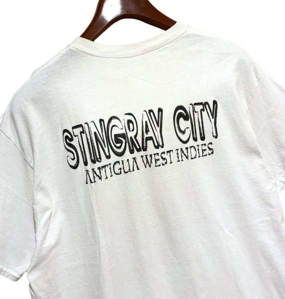 画像5: ビンテージ【GILDAN】【ギルダン】エイ【STINGRAY CITY】【白】【Tシャツ】【サイズL程度】  (5)
