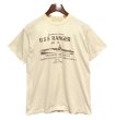 画像1: 【USA製】【ビンテージ】【XPRES KNITS】【USS RANGER】染み込みプリント【ベージュ】Tシャツ【サイズＬ】  (1)