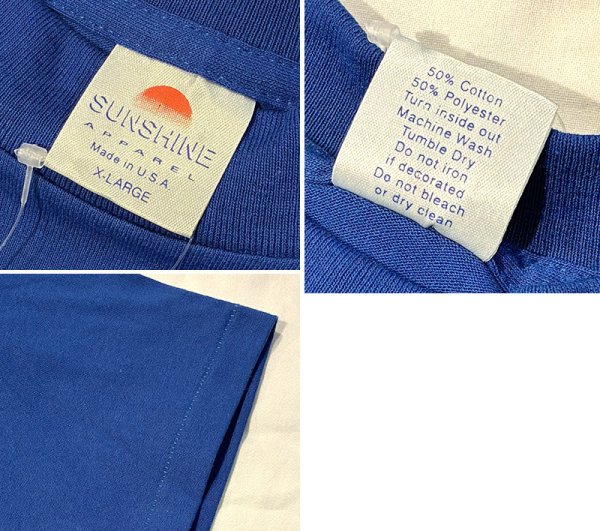 画像2: 90's【USA製】【ビンテージ】SUNSHINE【サンシャイン】太陽【青】【Ｔシャツ】【サイズXL】  (2)