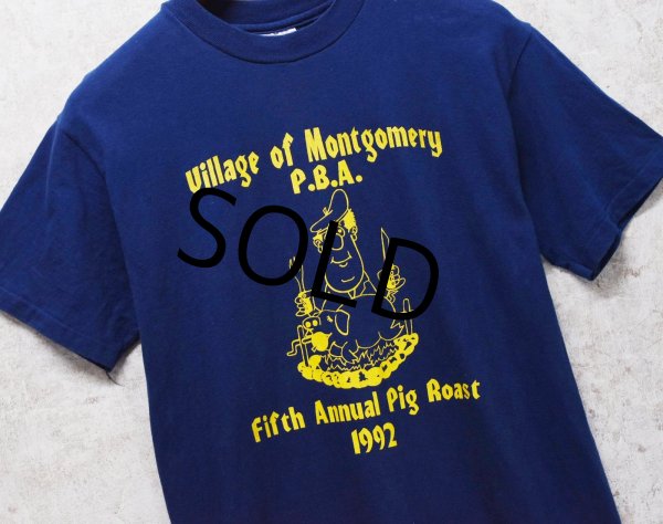 画像4: 【90's】【USA製】【ビンテージ】【Hanes】ヘインズ【village of montgomery P.B.A.】【Tシャツ】【サイズM】  (4)
