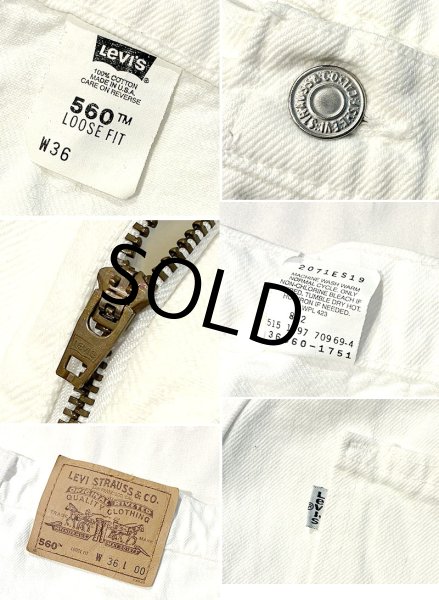 画像2: 【ビンテージ】【USA製】【LEVI'S】【リーバイス５６０】560 白 【デニムショーツ】【W36】  (2)