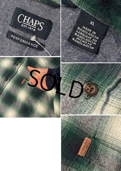 画像2: 【チャップス】CHAPS【ラルフローレン】 【POLO ralph lauren】PERFORMANCE【緑オンブレチェック】【ボタンダウンシャツ】 【サイズXL】   (2)