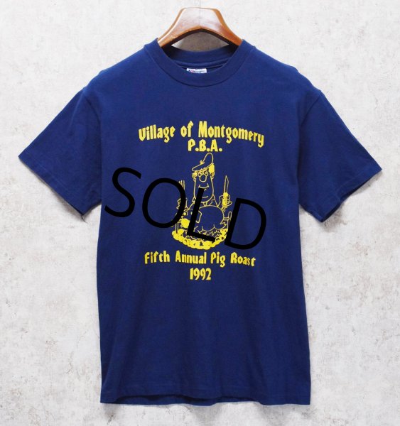 画像1: 【90's】【USA製】【ビンテージ】【Hanes】ヘインズ【village of montgomery P.B.A.】【Tシャツ】【サイズM】  (1)