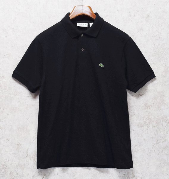 画像1: ビンテージ【ラコステ】【LACOSTE】クラシックフィット【黒】ブラック【ポロシャツ】【サイズM】  (1)